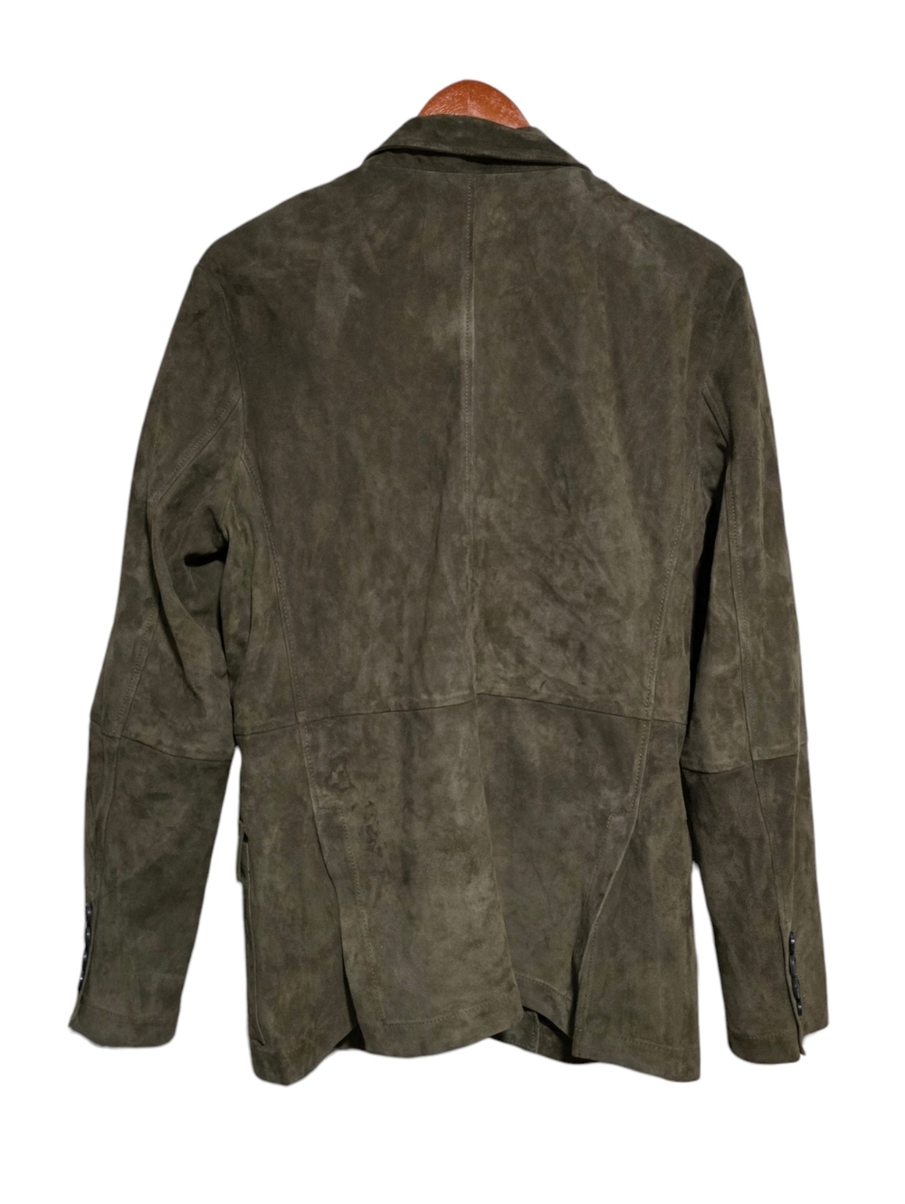 ZARA Leather Blazer ZW Limited Edition in Olive Size Medium NWT - Picture 4 of 5